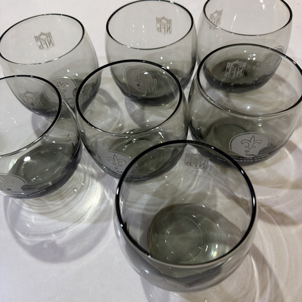 Vintage New Orleans Saints Roly Poly Glasses 7 glasses - Picture 6 of 6